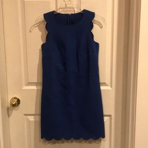 J.Crew blue scallop sleeveless dress